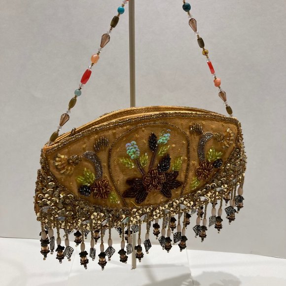 GOLDEN BEADED EVENING BAG - Picture 2 of 15